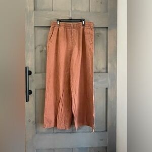 Women’s OLD NAVY linen type  pull on pants terracotta color: size M